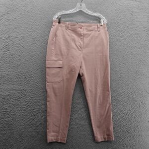 Talbots Utility Cargo Pants Size 12‎ Petite Pink Womens Elastic Waist Casual